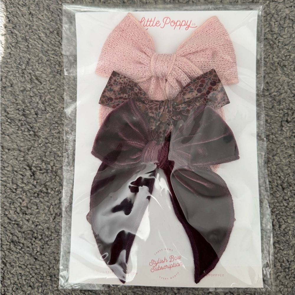 NWT Little Poppy Co. September Oversized Hair Bow Set